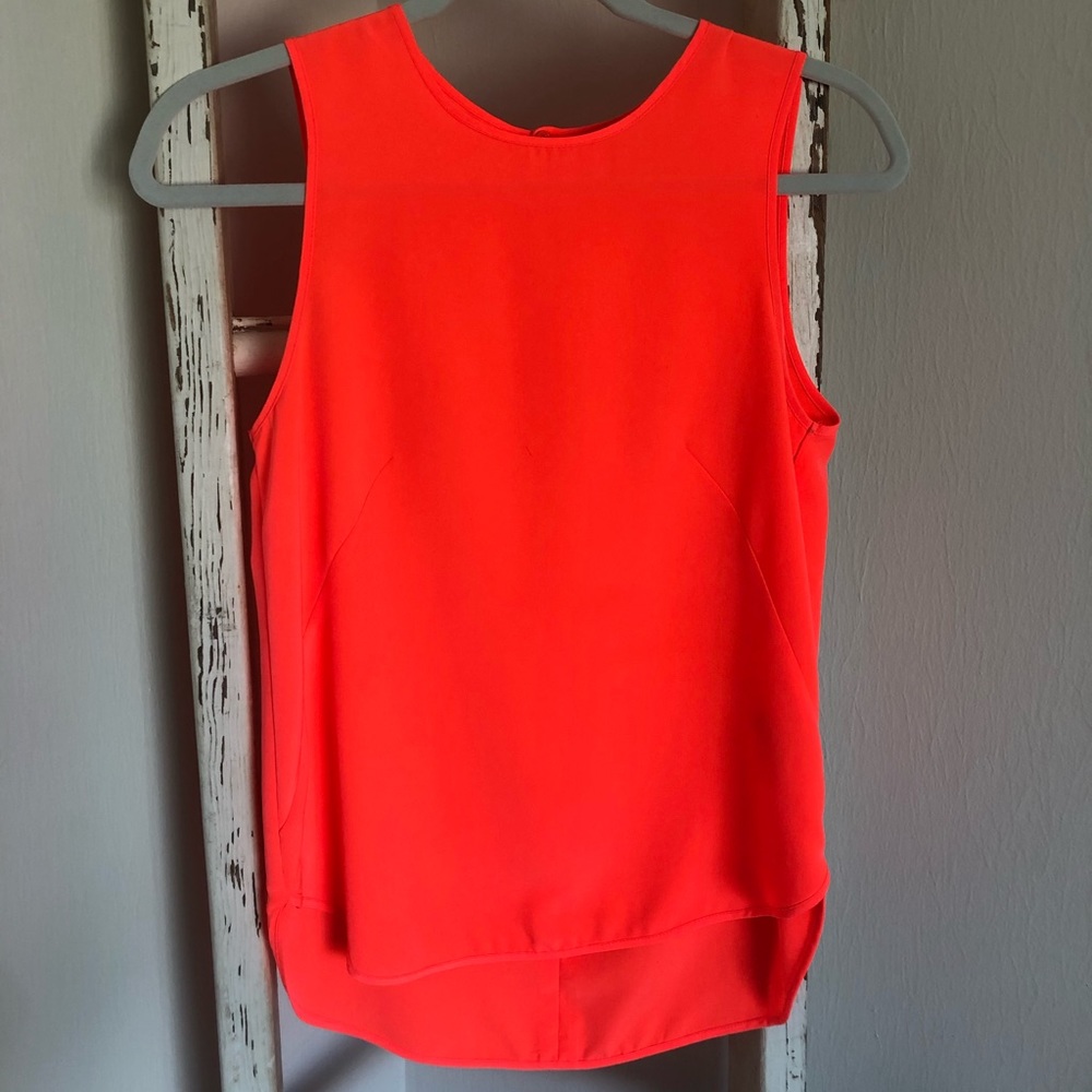 Neon Orange Silky Tank Top